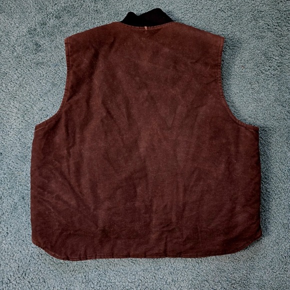 Carhartt Mens‎ 2XL Duck Detroit Vest Brown Quilted Lined Zip Front Workwear Warm - Picture 8 of 9